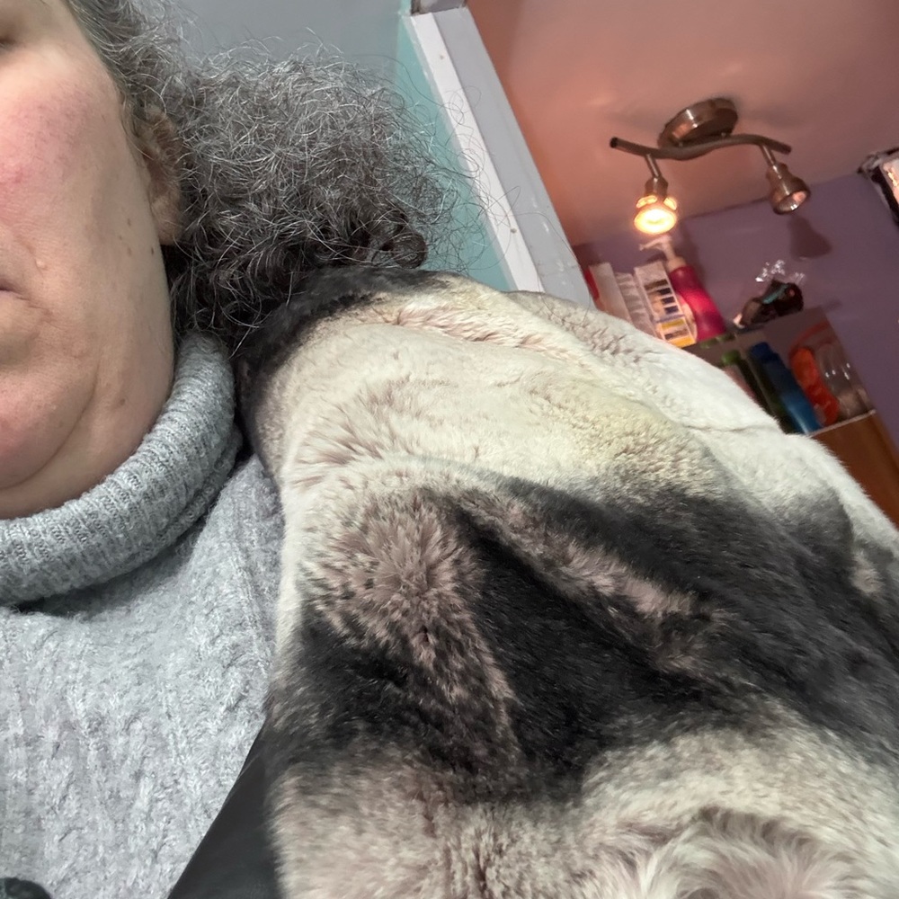 Leather puffer vintage with real fur - Picture 7 of 11